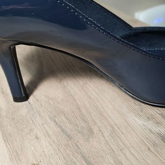Fioni navy pointed toe pumps heels Sz 9 - Picture 10 of 10